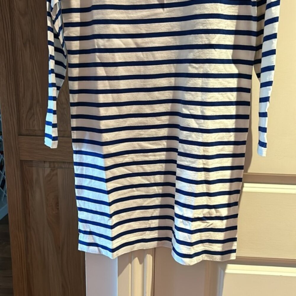 NWT EVERLANE XS organic cotton white and blue striped pull over dress - Picture 6 of 10